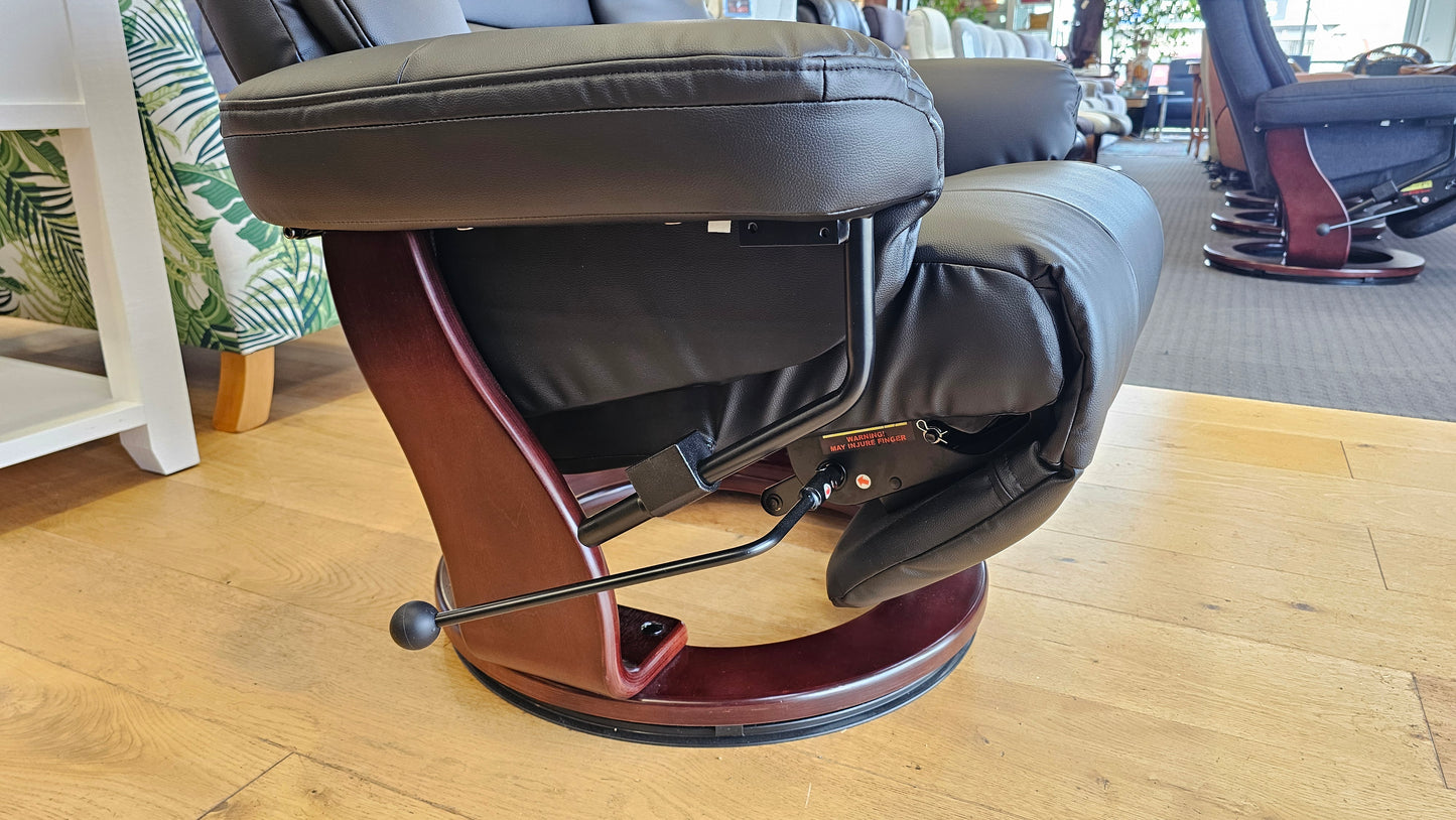 Maui Fabric Recliner - PU Black