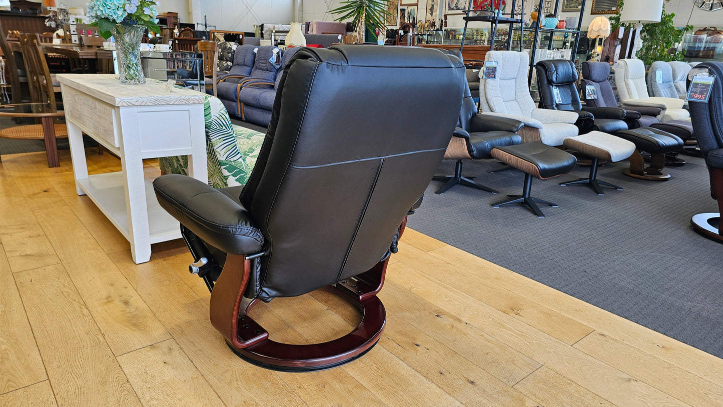 Maui Fabric Recliner - PU Black