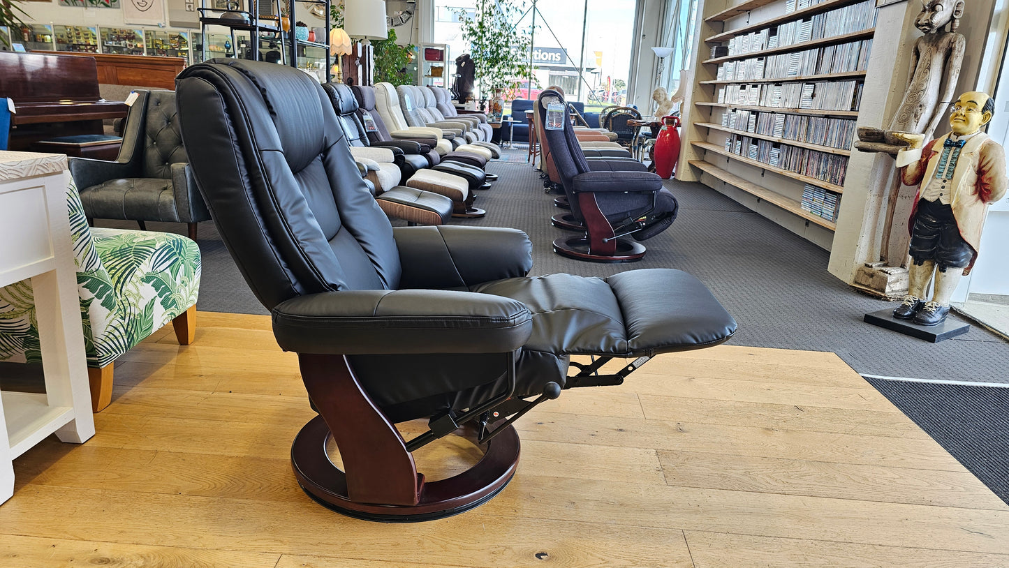 Maui Fabric Recliner - PU Black