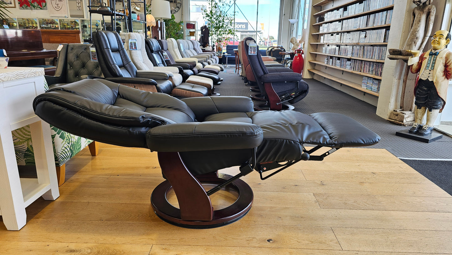 Maui Fabric Recliner - PU Black