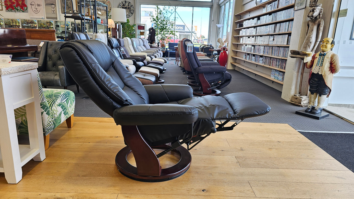 Maui Fabric Recliner - PU Black